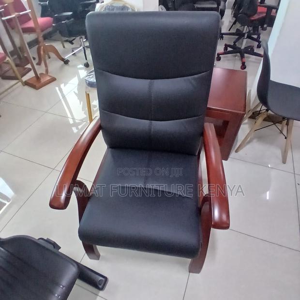 Polished Wood Office Seat - thumbnail 5