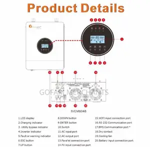 Felicity 6kw 48v Pure Sine Wave Solar Inverter With MPPT Off Grid