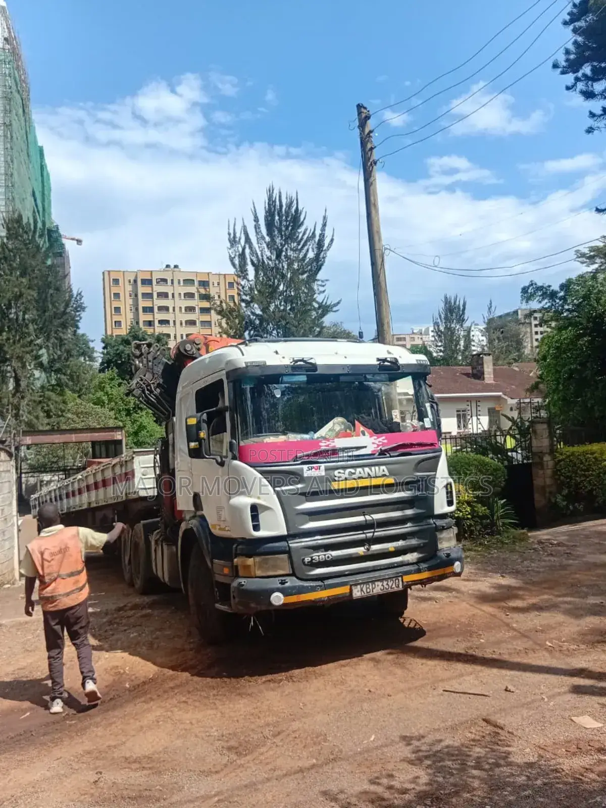 Trailers With Cranes Are at Hand for Hoisting and Logistics