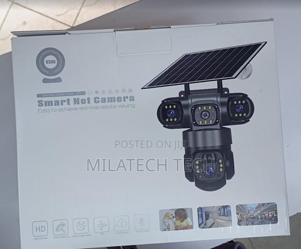 V380 Triple-Lens Solar-Powered Grey - main view