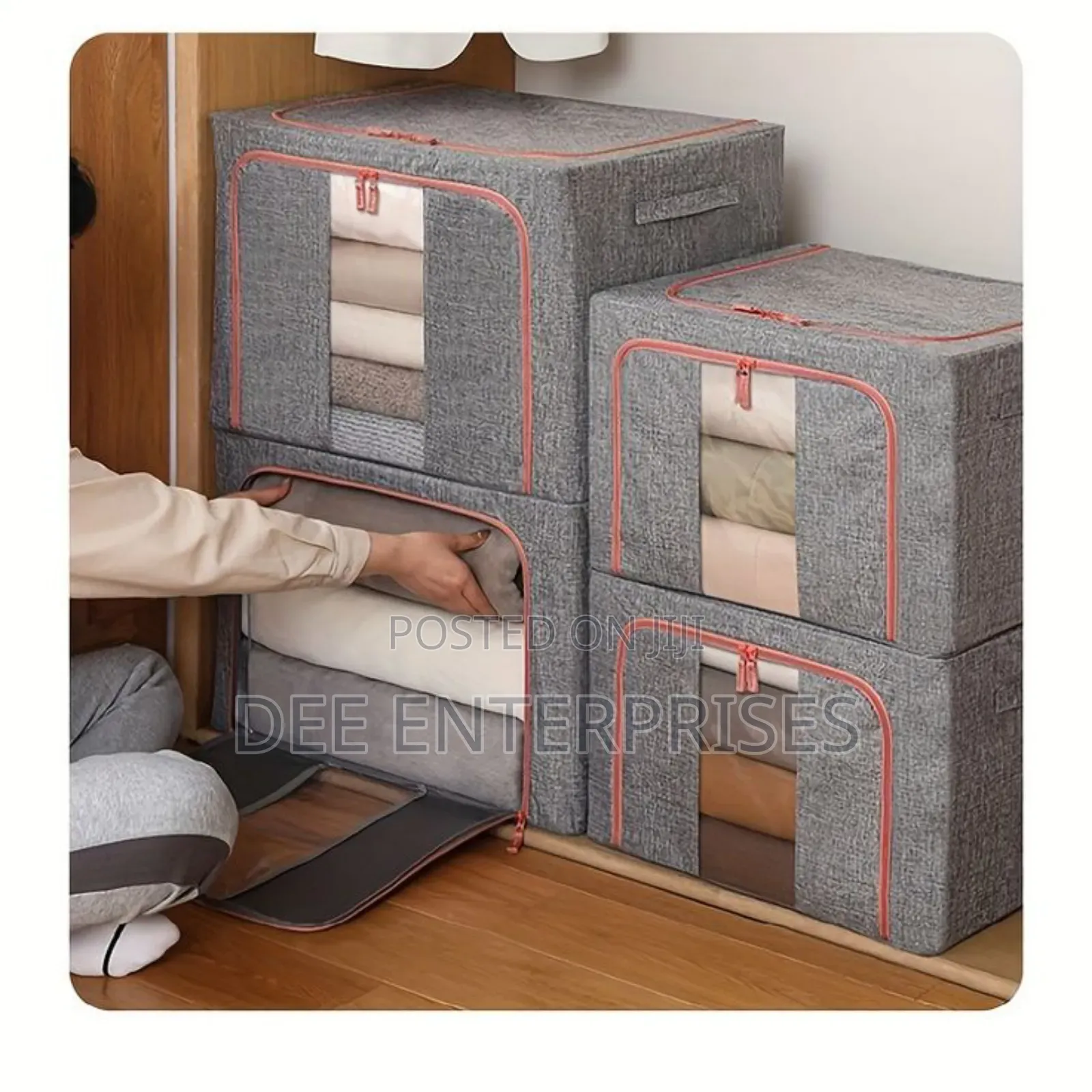 66l 50x40x33cm Foldable Metal Frame Clothes Storage Bag
