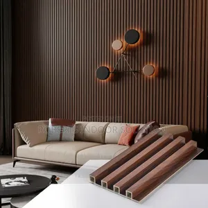 Classic Brown Fluted Wall Panel 0.16x2.9 Meters Uses Glue