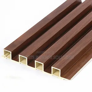 Deep Brown Textured Fluted Panel 0.16x2.9 Meters Uses Glue