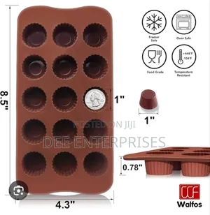 15 Slot Chocolate, Candy, Ice Cream or Ice Cubes Silicone Moulds