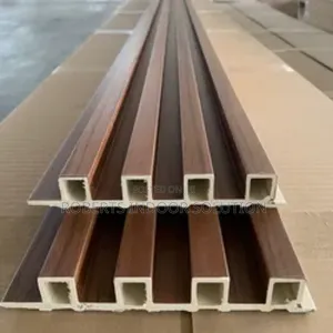 Rich Brown Groove Wall Panel 0.16x2.9 Meters Uses Glue