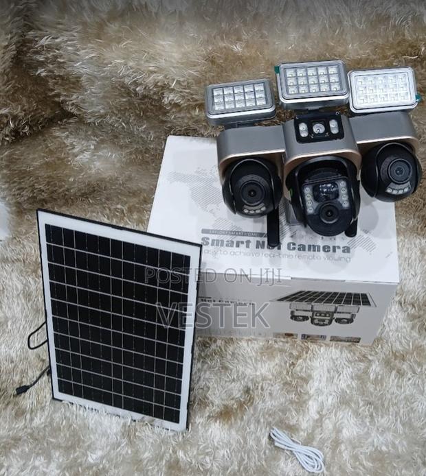 V380pro Outdoor Solar Panel 4g Camera Auto Tracking Motion Triple Lens - main view