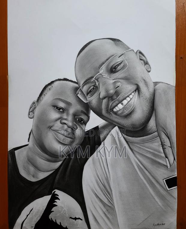 Pencil, Colored and Charcoal Portrait Drawing