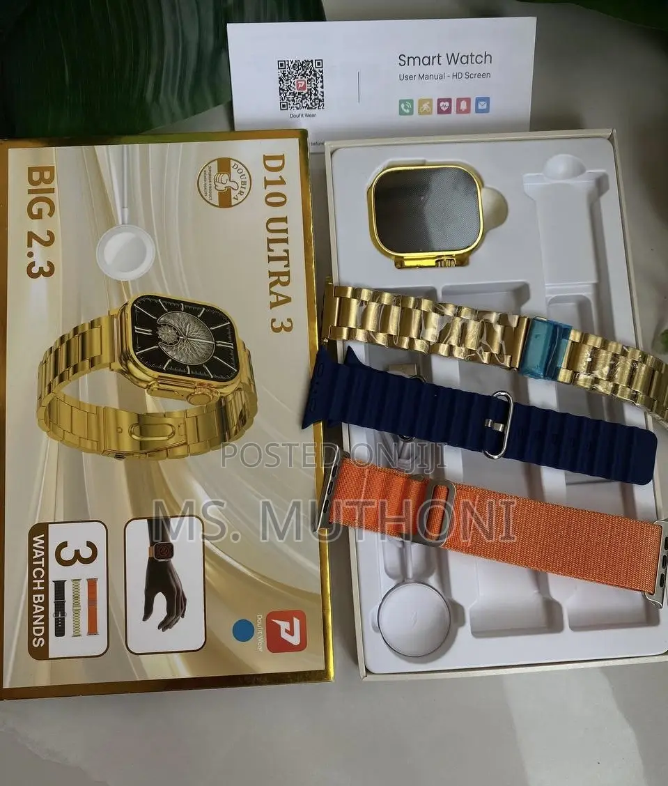 Smart Watch ,3 Interchangeable Straps (Ios / Android Compartible )