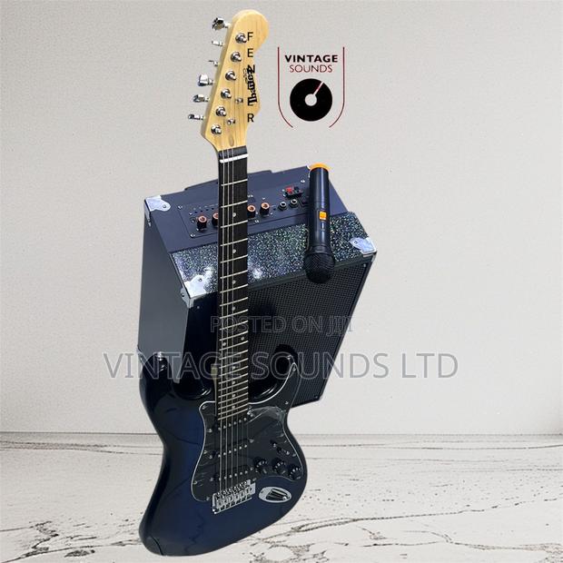Fender Electric Guitar ,Speaker +Wireless Mic