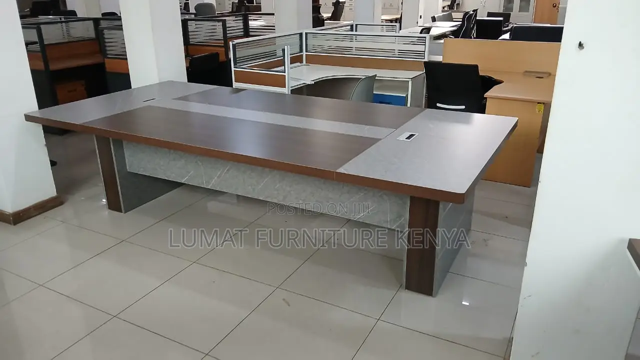 Long Wooden Boardroom Table