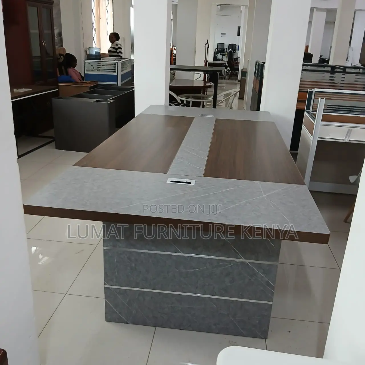 Long Wooden Boardroom Table