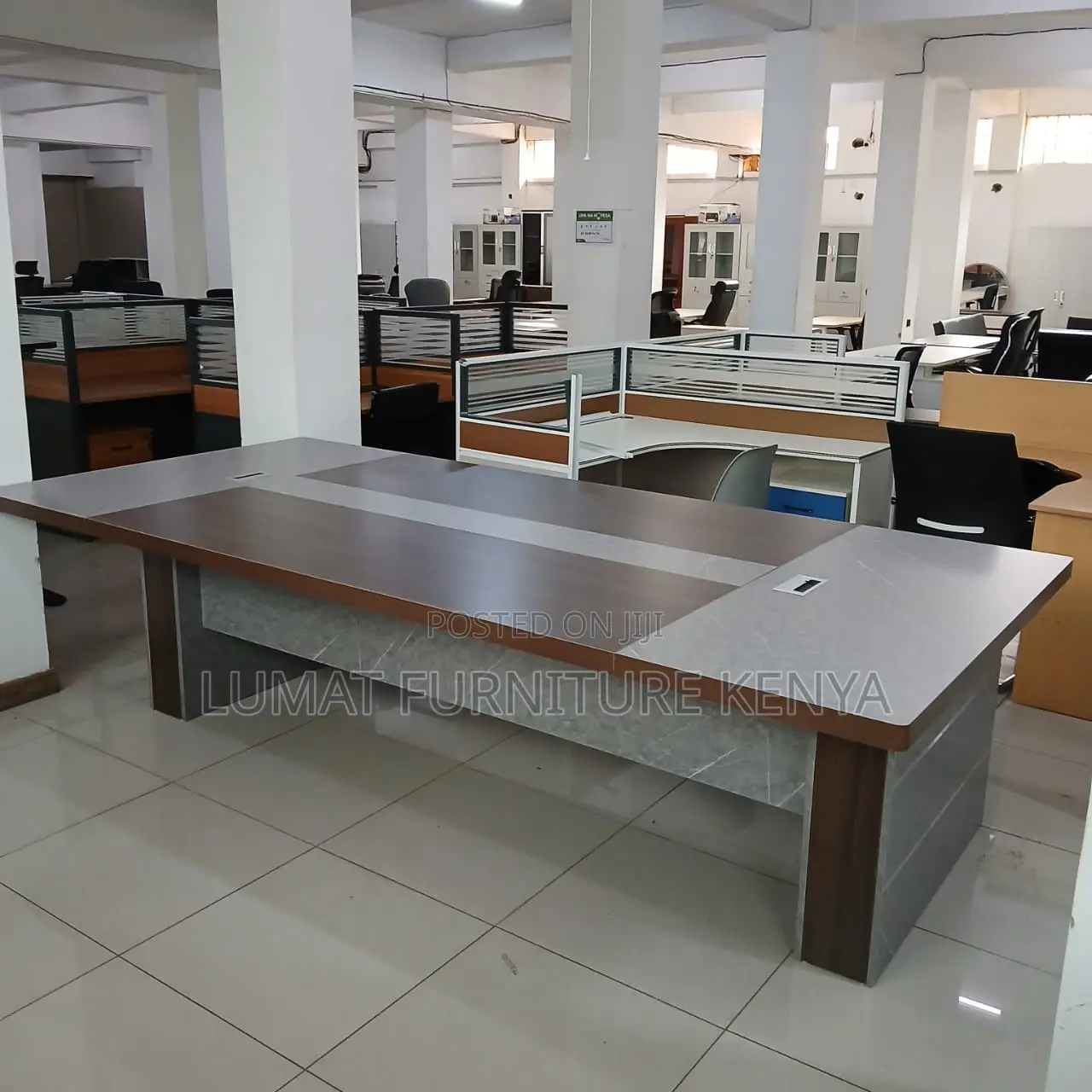 Long Wooden Boardroom Table