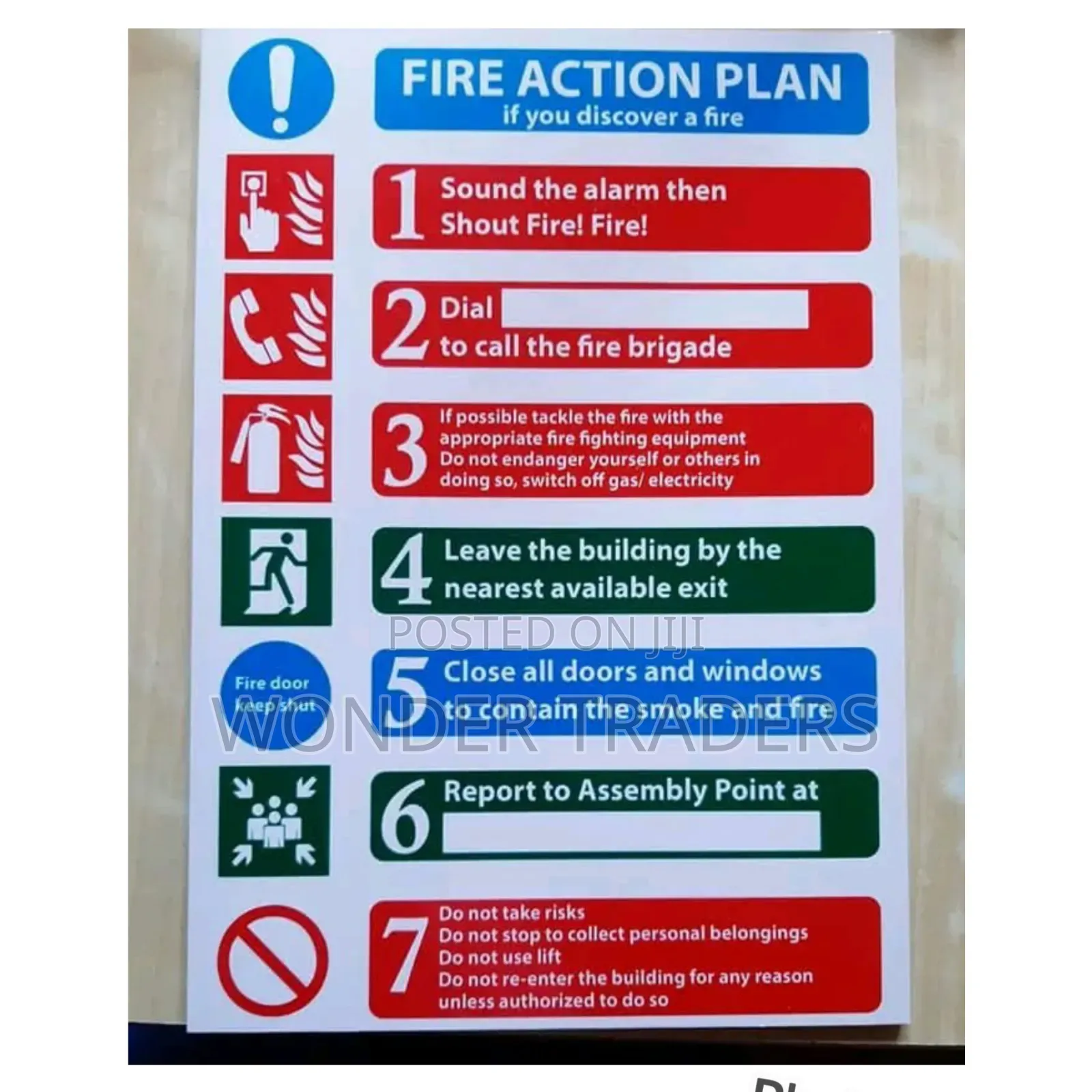 Fire Action Plan Sign Fire Action Plan Sign