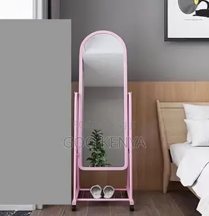 Home Mirror; Movable Wheels 3d Mirror With Large Reflective Surface