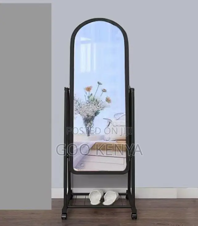 Home Mirror; Movable Wheels 3d Mirror With Large Reflective Surface