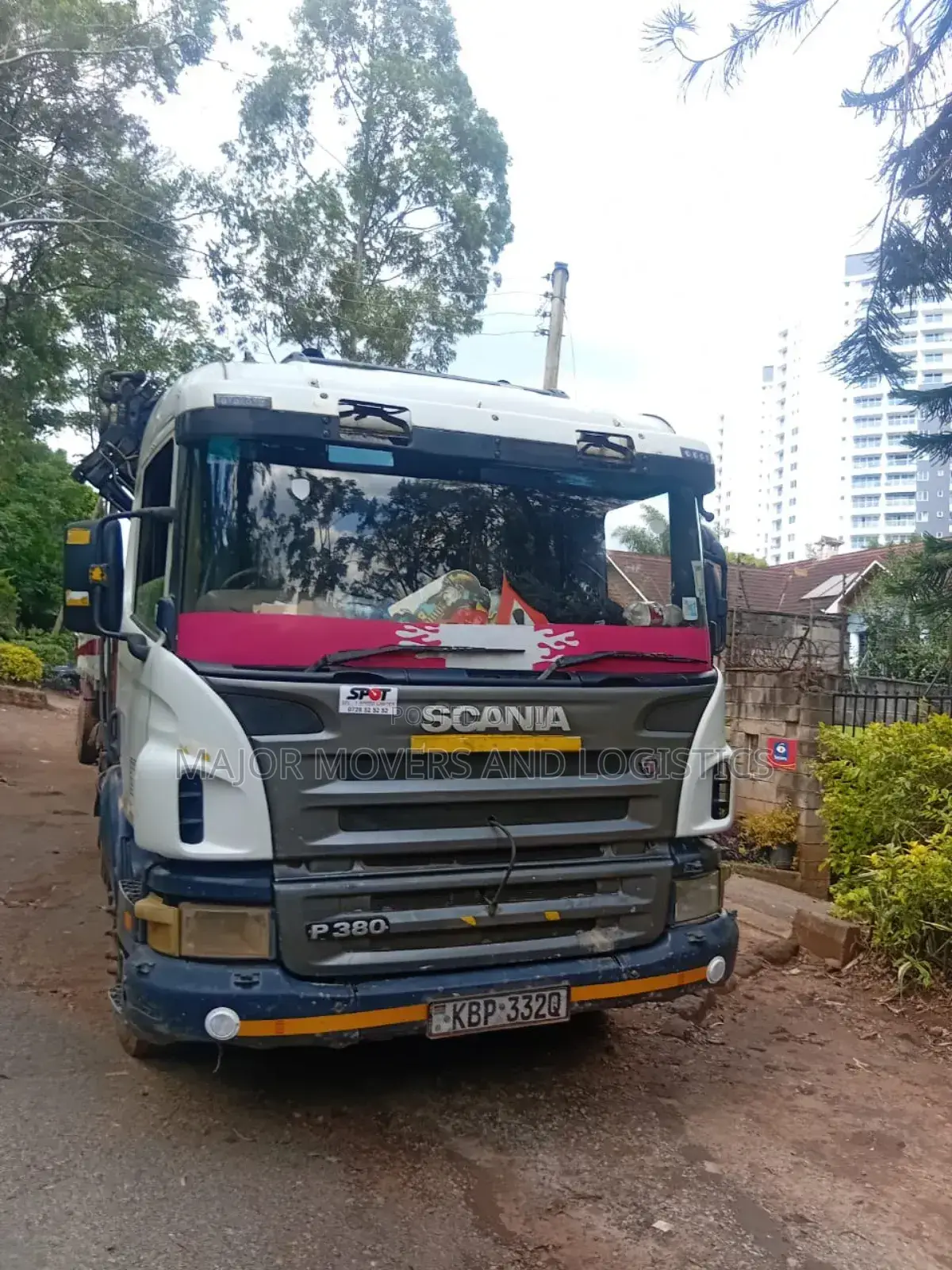 Trailer With Crane Ready for Delivery of Goods