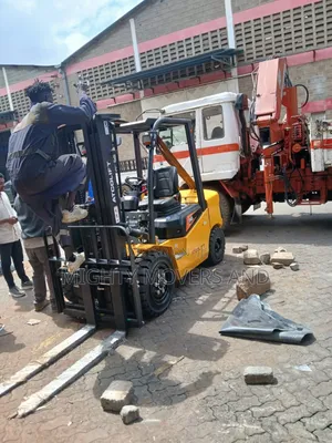 Trailer With Crane Ready for Delivery of Goods