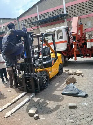 Trailer With Crane Ready for Delivery of Goods