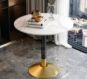 Home Table; Modern Round Marble Bistro Table for Milk Tea Areas