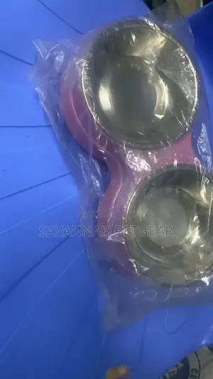 Pet Stainless Steel Double Bowl Dog Bowl Cat Basin