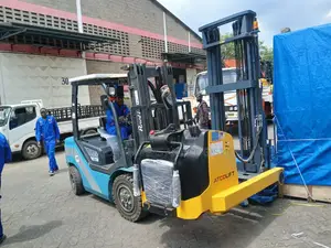Flatbed Trailer With Crane Are Ready for Hoisting and Transportation