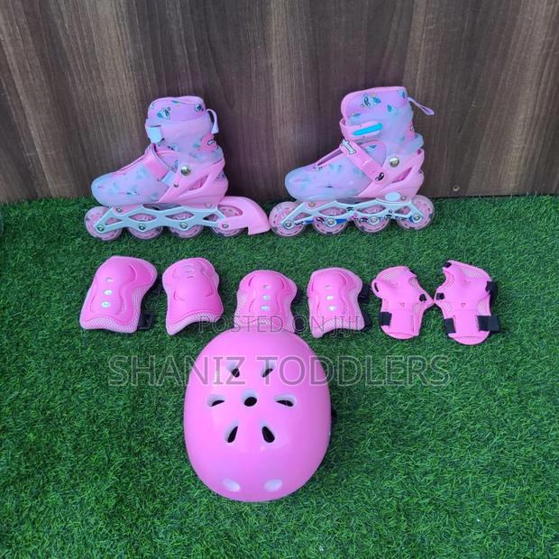 Pink Rubber Roller Skates