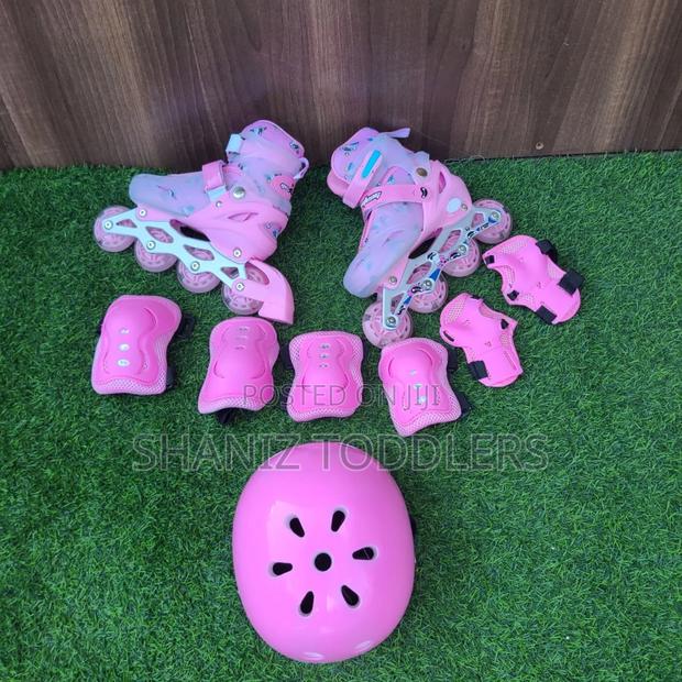 Pink Rubber Roller Skates - thumbnail 2