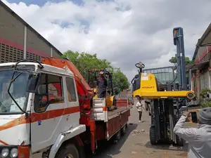 Flatbed Trailer With Crane Are Ready for Cross Country Delivery