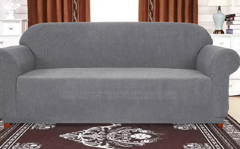 3 Seater Grey Plain Sofa Cover