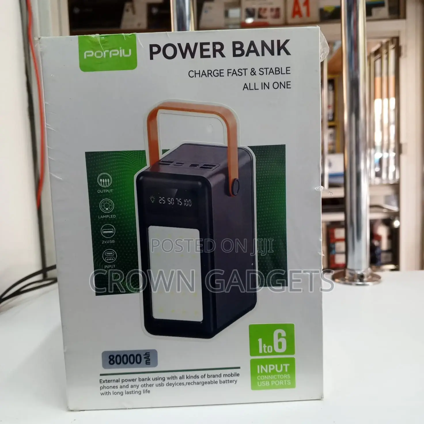 Porpiu 80000mah Fast Charge Power Bank With Led Flashlight