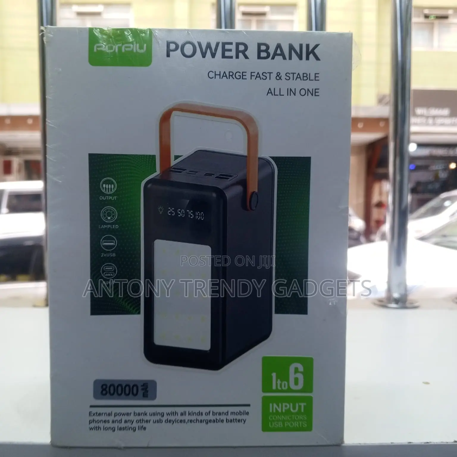 Porpiu 80000mah Power Bank With Led Display & Fast Charging