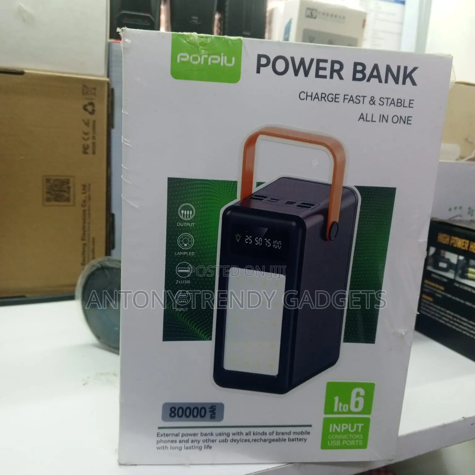 All-in-one Porpiu 80000mah Power Bank With Flashlight