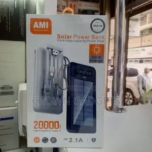 Ami Am-26 20000mah Solar Power Bank With Led Flashlight