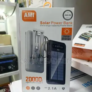 Ami Original 20000mah Solar Power Bank – Led Indicator