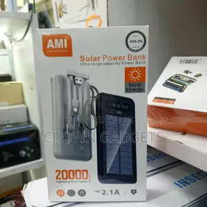 Ami Original 20000mah Solar Power Bank – Led Indicator