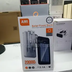 Ami Am-26 Solar Power Bank 20000mah With Dual Usb Output