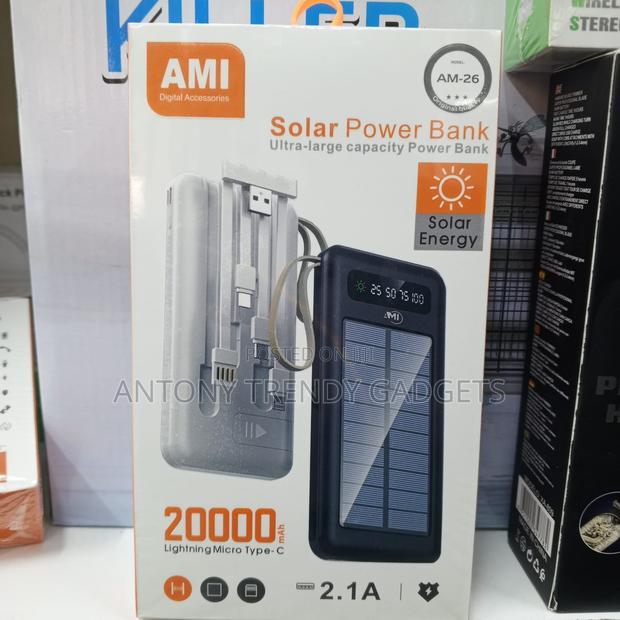 Ami Am-26 Fast Charging 20000mah Solar Power Bank With Led
