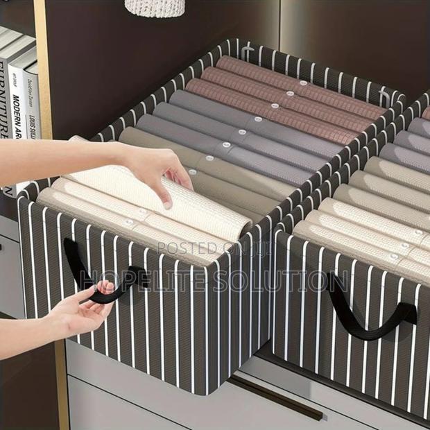 Stripped Fabric Closet Organizer - thumbnail 2