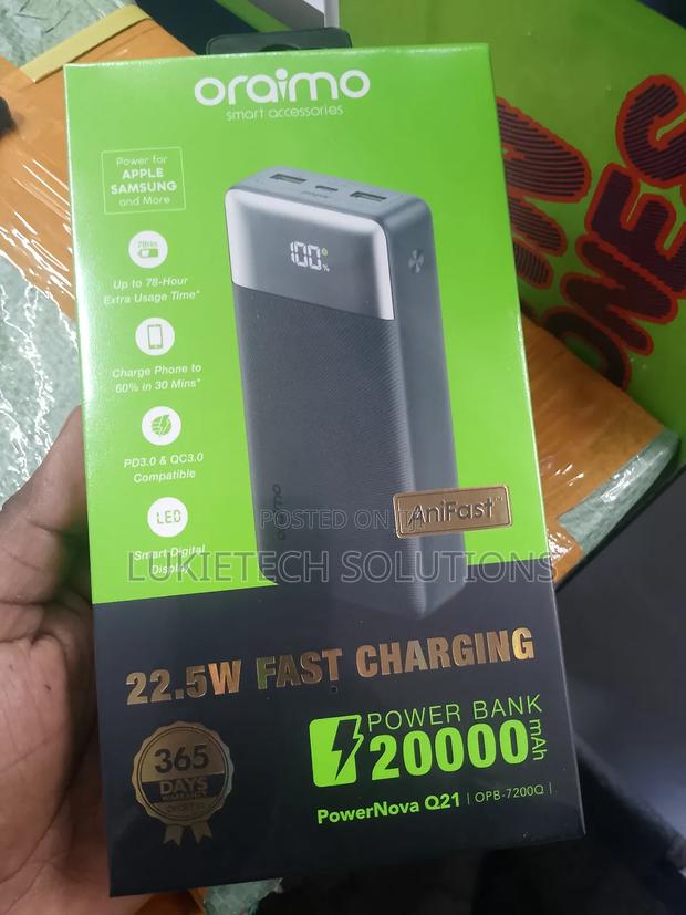 Oraimo 20000 Mah 22.5 Watts With Smart Digital Display - main view