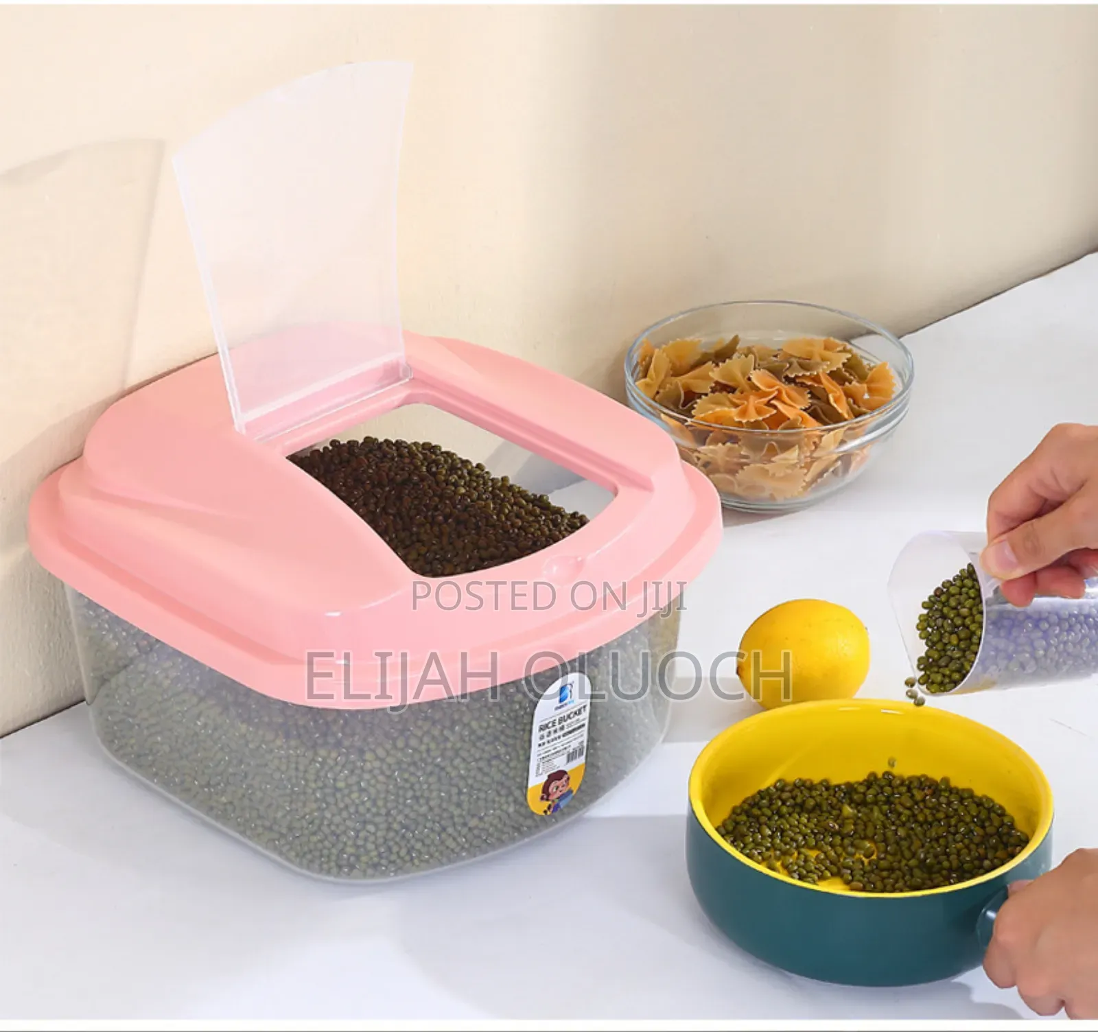 Clear Plastic Cereal / Rice Buckets