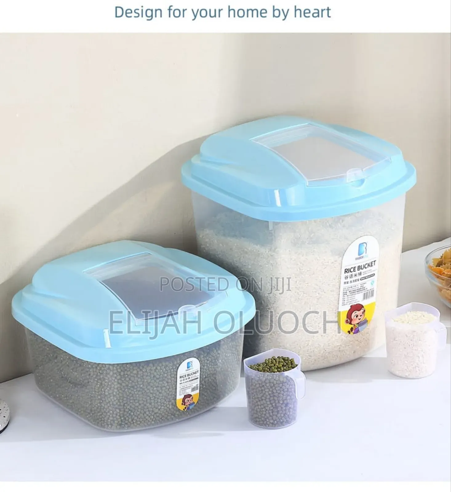 Clear Plastic Cereal / Rice Buckets