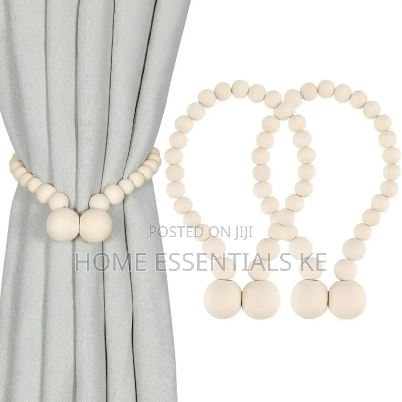 *2pcs Magnetic Wooden Beads Curtain Holders