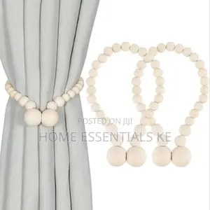 *2pcs Magnetic Wooden Beads Curtain Holders