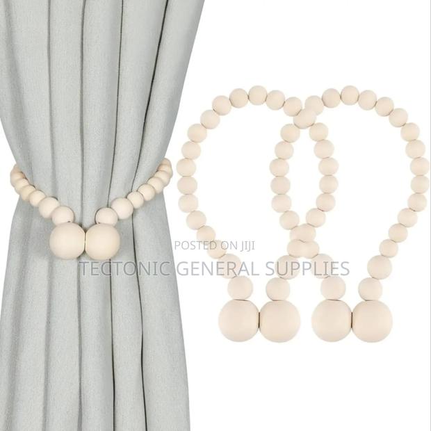 *2pcs Magnetic Wooden Beads Curtain Holders - main view