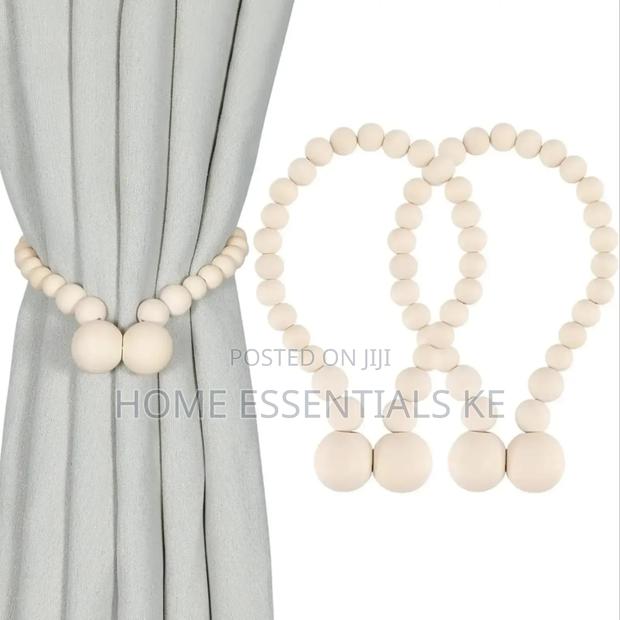 *2pcs Magnetic Wooden Beads Curtain Holders