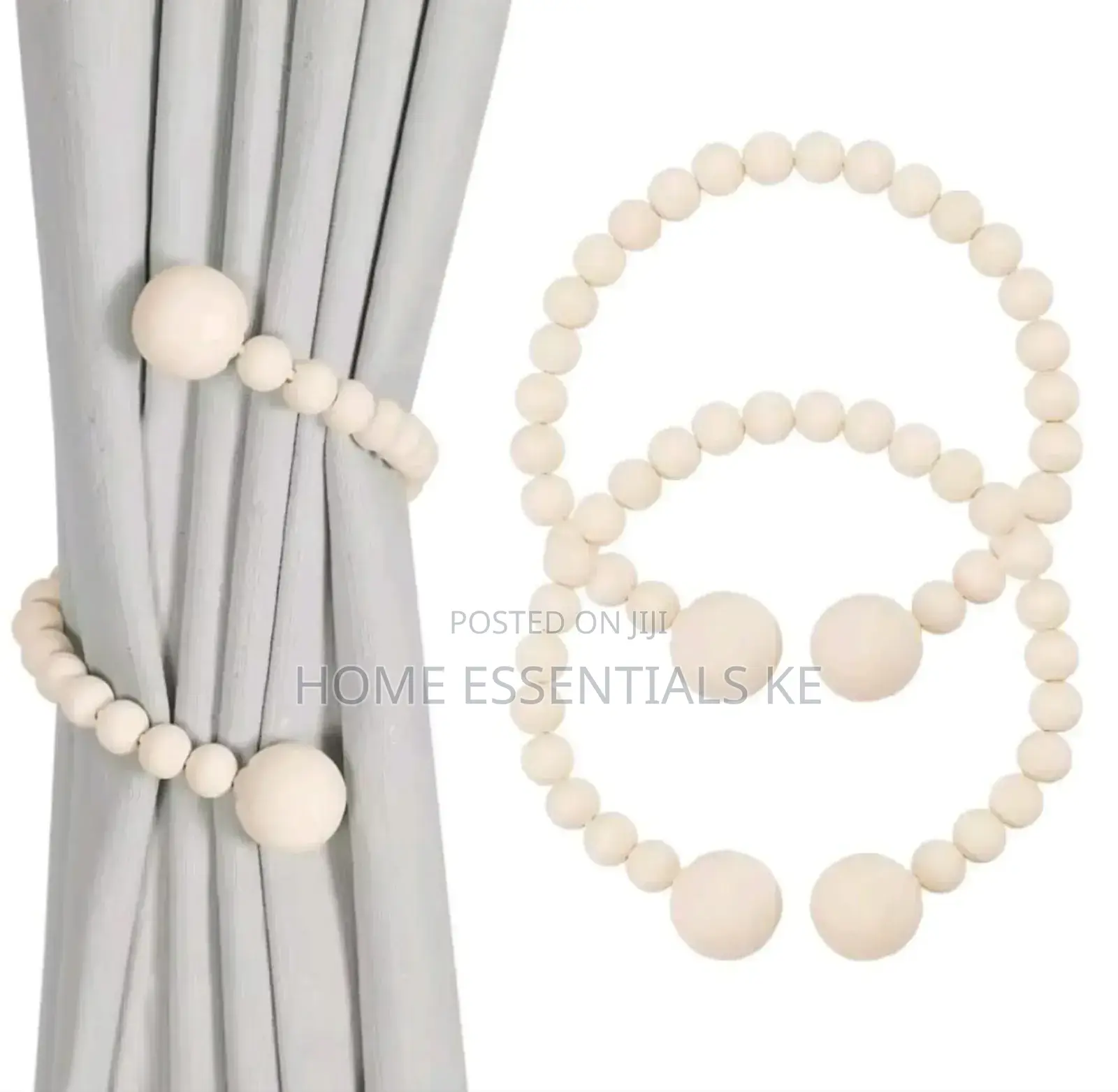 *2pcs Magnetic Wooden Beads Curtain Holders
