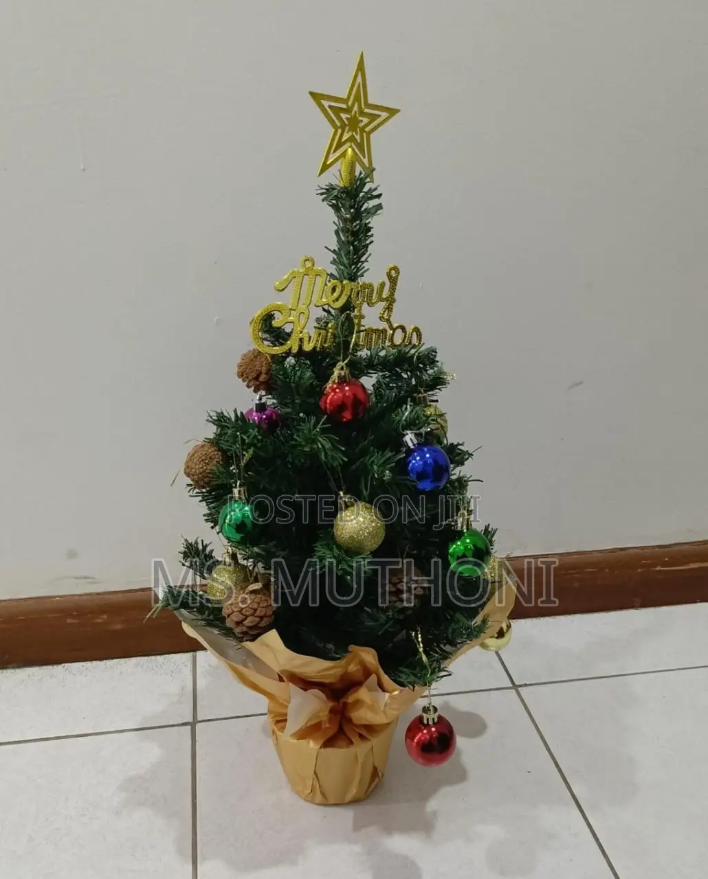 45 Cm Mini Christmas Tree for Table / Counter , Decorated Lit