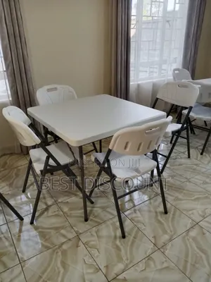 Modern Plastic Foldable Table With 4 Chairs
