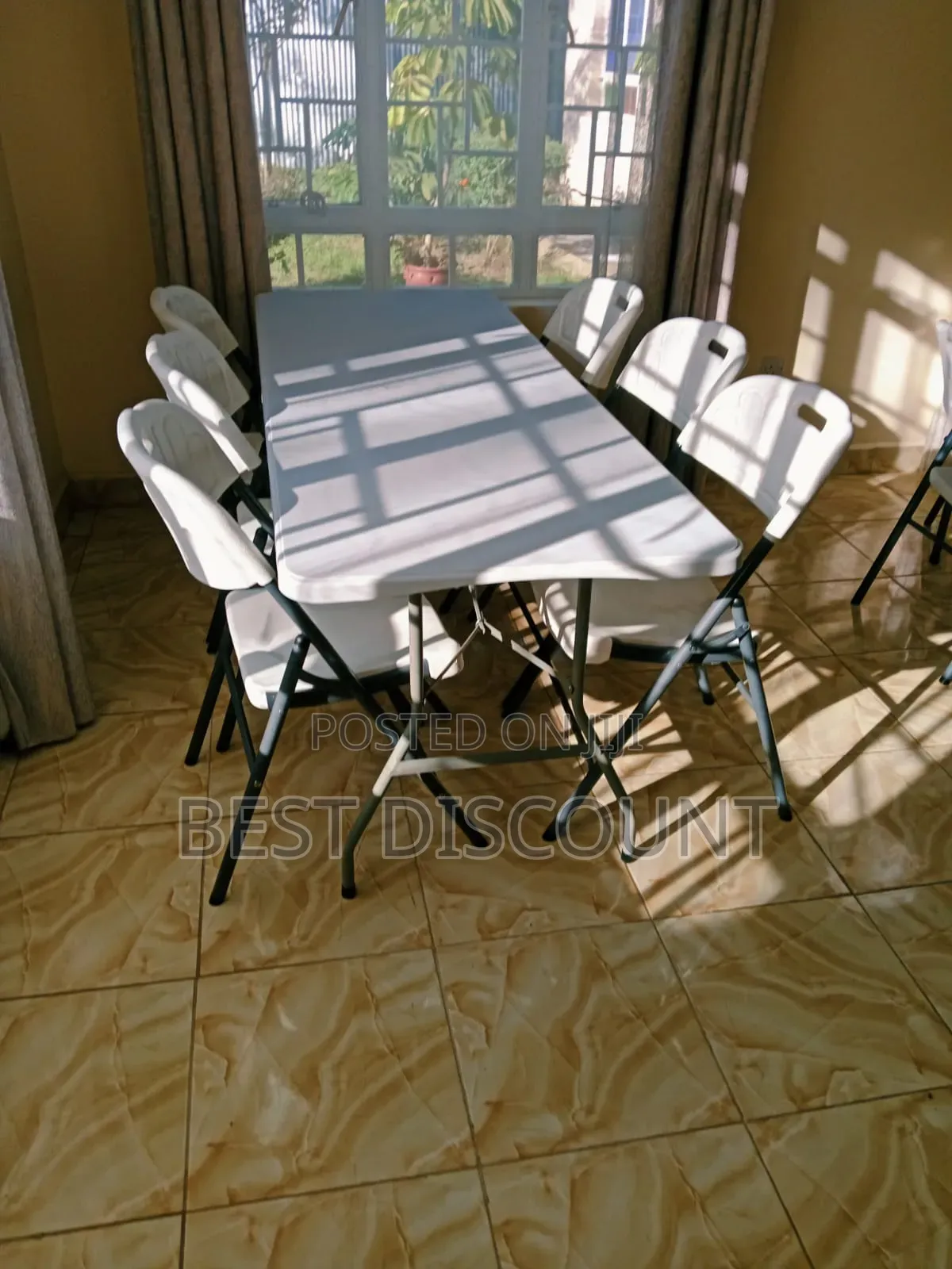 Plastic 6 -Chairs Dining Table Sets