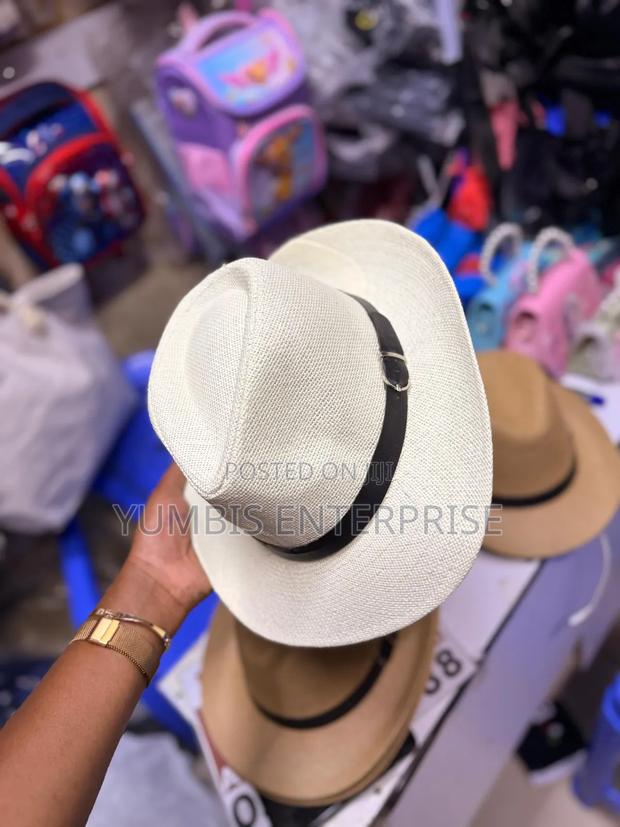 Cream White Men's Straw Panama Hat - thumbnail 2